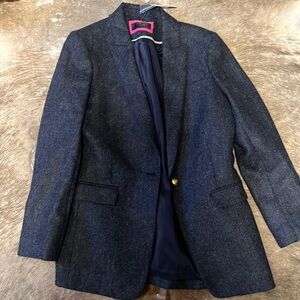 Jcrew, navy tweed blazer, size 8 gold buttons
